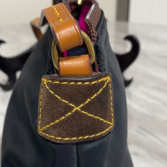 Dooney & Bourke Dark Blue Shoulder Bag with Brown Accents - Picture 11 of 16